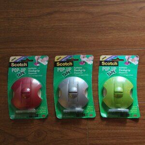 Lot of 3 Scotch Pop-Up Deskgrip Tape Dispenser with 75 strips-New in Package